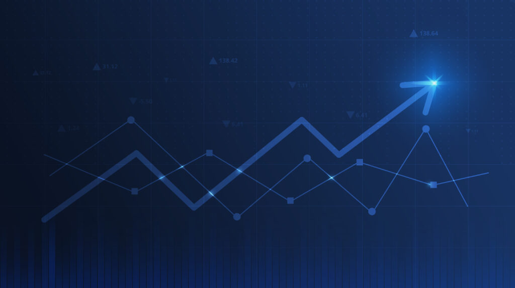 Image représentant un graphique dont la courbe montre une augmentation
